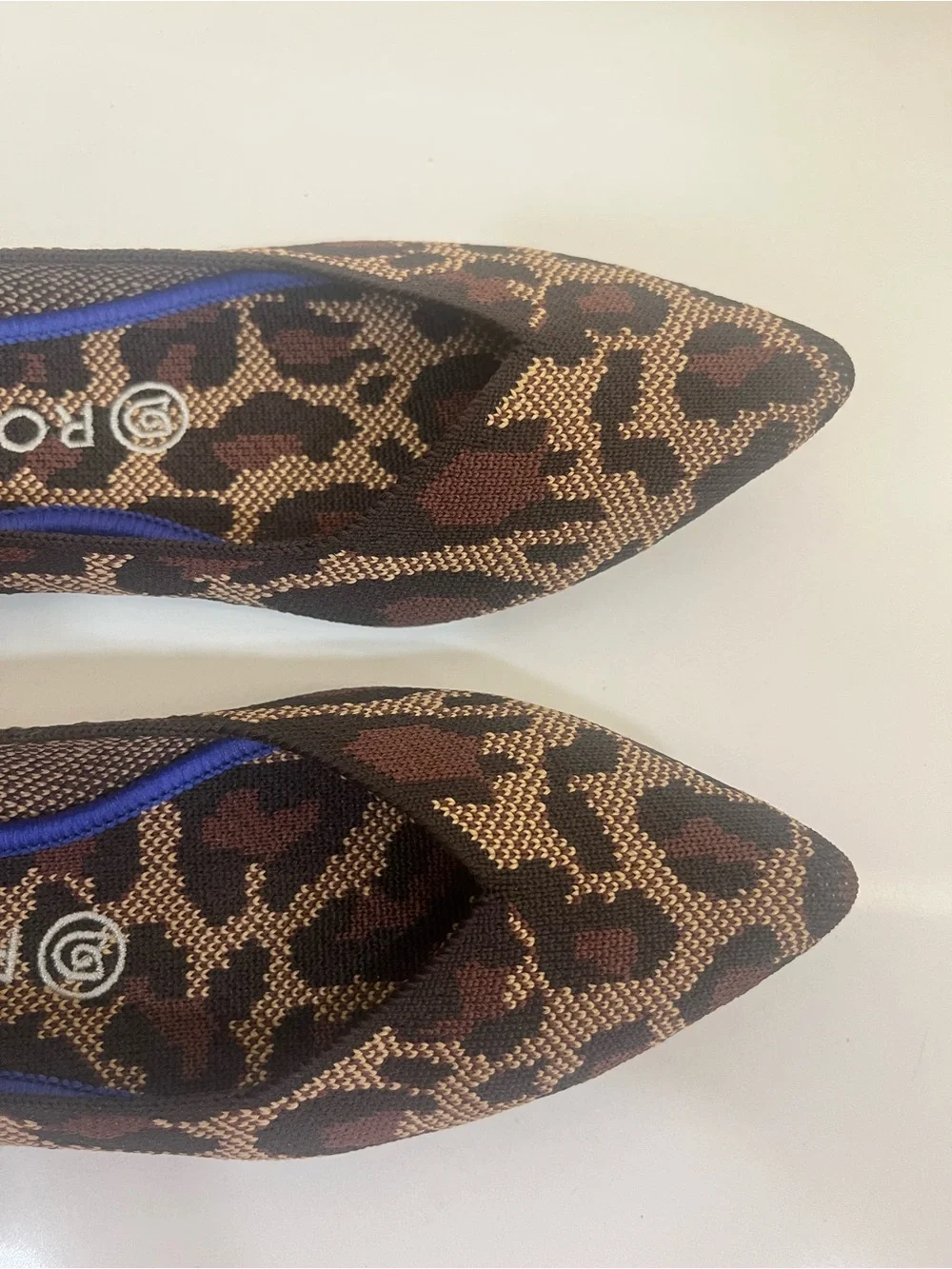 Rothy’s Pointed-Toe Knit Flats – Leopard Floral Print – Size 8